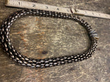 Magnetic Necklace Choker large Chunky Bead Woven Bronzish luster Dress Classy