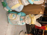 Vtg 35" Blow Mold Mr Mrs Easter Bunnie RAbbit Light up Yard Decor Empire Holiday