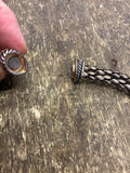 Magnetic Necklace Choker large Chunky Bead Woven Bronzish luster Dress Classy