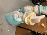 Vtg 35" Blow Mold Mr Mrs Easter Bunnie RAbbit Light up Yard Decor Empire Holiday