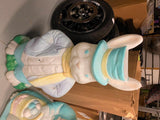 Vtg 35" Blow Mold Mr Mrs Easter Bunnie RAbbit Light up Yard Decor Empire Holiday