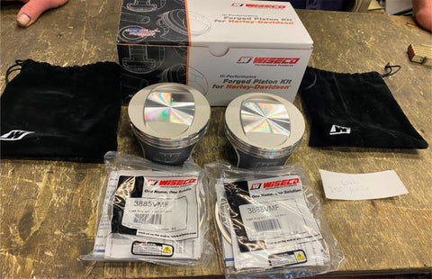 Tracker Series Piston Kit 3.885 88 CI Bored to 95 CI 10 Harley Twin Cam FLH FXST