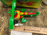 Vtg Wind up toy  Mini Helicopter Korea KIDS Toy Orig Box! Aero Mount Works!