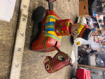 Vtg Mikuni Tin Litho soldiers Horse Original windup tin toy Japan 50's Rare!