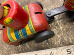 Vtg Mikuni Tin Litho soldiers Horse Original windup tin toy Japan 50's Rare!