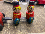 Vtg Mikuni Tin Litho soldiers Horse Original windup tin toy Japan 50's Rare!