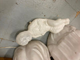 Vtg  Empire 40" Nativity Mary Joseph Jesus White Blow Mold Lot Christmas Decor