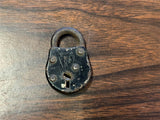 Vtg Antique Early 1900s Heart Shaped Padlock Small F Emblem No Key
