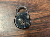 Vtg Antique Early 1900s Heart Shaped Padlock Small F Emblem No Key