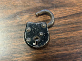 Vtg Antique Early 1900s Heart Shaped Padlock Small F Emblem No Key