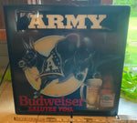 Vtg Budweiser Salutes You Army Beer Light up Sign Mule Military Breweriana Cave!