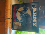 Vtg Budweiser Salutes You Army Beer Light up Sign Mule Military Breweriana Cave!