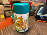 Vintage Aladdin The Lion King Walt Disney Lunchbox Thermos Green lid