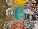 Vtg Hazel Atlas Set of 4 Antique Car Design Barware Drinking Glasses Buick Hudso