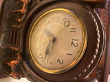 Lanshire Time For Luck Horseshoe Horse Desk Mantle Clock Vtg Metal Western Count