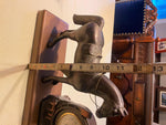 Lanshire Time For Luck Horseshoe Horse Desk Mantle Clock Vtg Metal Western Count
