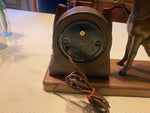 Lanshire Time For Luck Horseshoe Horse Desk Mantle Clock Vtg Metal Western Count