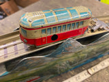 Vtg Technofix 252 Mountain Express Windup Litho tin Toy US Germany Train railroa