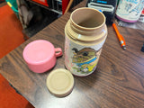 Vintage Aladdin Beauty And The Beast Walt Disney Lunchbox Thermos Pink Lid