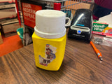 Vintage 1980s King-Seeley The Smurfs Yellow Lunchbox Thermos USA Made
