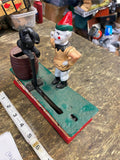Vtg Trick Dog Cast Iron Mechanical Coin Piggy bank Clown Works!