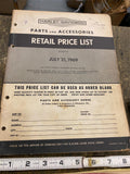 HARLEY RETAIL PRICE LIST 1969 PARTS & ACCESSORIES BOOK CATALOGUE VTG FLH GLIDE