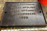 Vtg 1903 Plaque Bridge Highway Butler Pa Cast iron Antique History Sign Lafayett