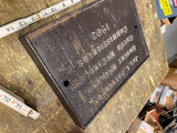 Vtg 1903 Plaque Bridge Highway Butler Pa Cast iron Antique History Sign Lafayett