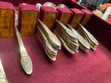 Vtg 1847 Rogers bros "First Love" pattern Silverware Set Box Forks knives Kitche