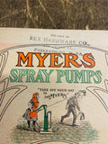 1900 antique F.E. Myers Spray Pumps catalog Agriculture Farm Advertising Sign!
