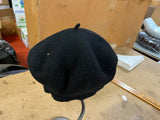 Vtg Normandy Ultrabasque 100% Wool Beret Made in Czechoslovakia Black W/ Pin