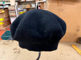 Vtg Normandy Ultrabasque 100% Wool Beret Made in Czechoslovakia Black W/ Pin