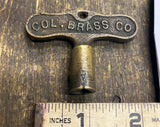 vtg brass valve key Columbus Oh Gas Light Steam Heat Clock Windup Radiator Squar