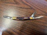 Vintage Kabar Peachey 3-Blade Folding Pocket Knife Stag Handle