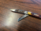 Vintage Kabar Peachey 3-Blade Folding Pocket Knife Stag Handle