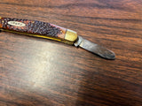 Vintage Kabar Peachey 3-Blade Folding Pocket Knife Stag Handle