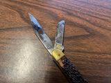 Vintage Kabar Peachey 3-Blade Folding Pocket Knife Stag Handle