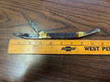 Vintage Kabar Peachey 3-Blade Folding Pocket Knife Stag Handle