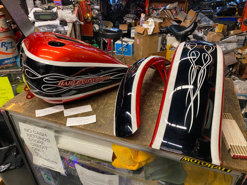 OEM Harley Factory Custom Paint Set Softail Springer FXSTS 2003^ Orange Black!