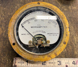 vtg Burlington Model 331 panel meter Microamperes 50amp Guage USA