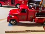 Vtg 1956 Pressed Steel Tonka No.46 Suburban Pumper Fire Truck Tin toy Hydrant!