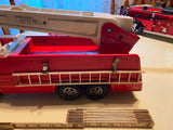 Vtg 70's Pressed Steel Tonka Aerial Ladder Fire Truck Engine Tin toy Orig 18"