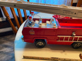 Vtg 70's Pressed Steel Tonka Aerial Ladder Fire Truck Engine Tin toy Orig 18"