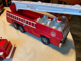 Vtg 70's Pressed Steel Tonka Aerial Ladder Fire Truck Engine Tin toy Orig 18"