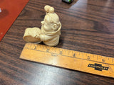 Vintage Monk Friar Band White Resin Figure 3"