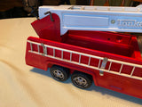 Vtg 70's Pressed Steel Tonka Aerial Ladder Fire Truck Engine Tin toy Orig 18"