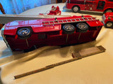 Vtg 70's Pressed Steel Tonka Aerial Ladder Fire Truck Engine Tin toy Orig 18"
