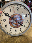 Vtg Edwards Clock Johnson Gas OIl Man Cave Service Station 13" Glass Garage Petr