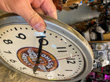 Vtg Edwards Clock Johnson Gas OIl Man Cave Service Station 13" Glass Garage Petr