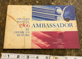 Vtg 1966 Ambassador Rambler American Motors Owners Manual Book OEM AMC